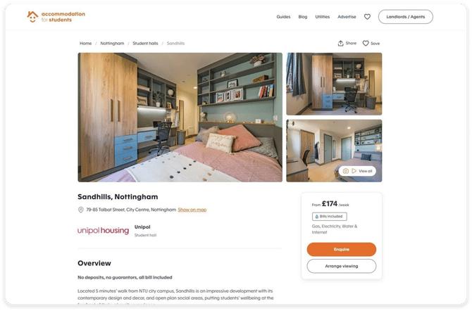 Landing on a property